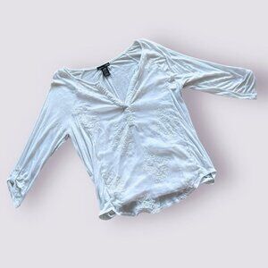 Womens RXB White Embroidered Top size Small